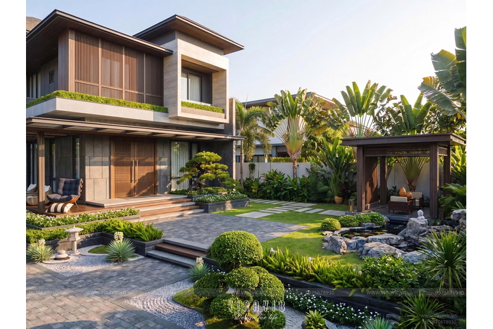 Biệt thự hiện đại 2 tầng có sân vườn (28x42m) 1176m2 BT2480