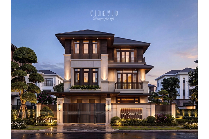 Biệt thự hiện đại​ 3 tầng mái Nhật (15x15m) 225m2 BT2481