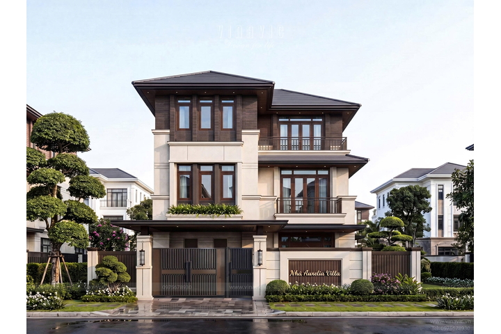 Biệt thự hiện đại​ 3 tầng mái Nhật (15x15m) 225m2 BT2481