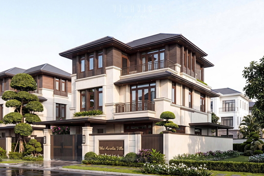 Biệt thự hiện đại​ 3 tầng mái Nhật (15x15m) 225m2 BT2481