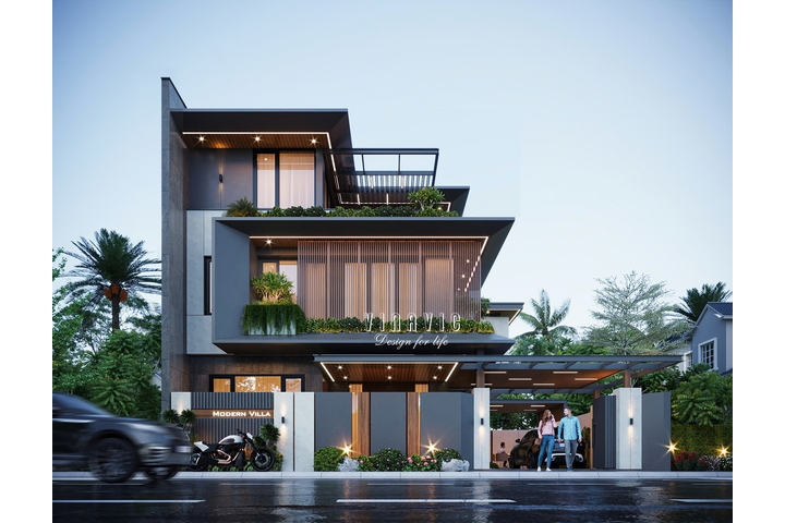 Biệt thự hiện đại 3 tầng (16x16m) 256m2 BT2482