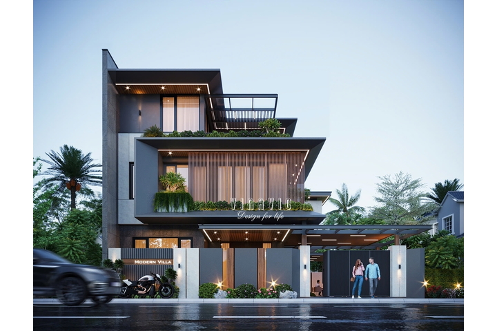Biệt thự hiện đại 3 tầng (16x16m) 256m2 BT2482