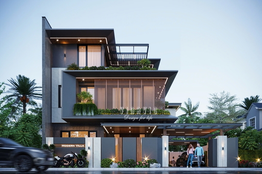 Biệt thự hiện đại 3 tầng (16x16m) 256m2 BT2482