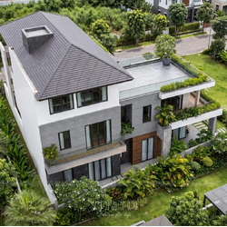 Biệt thự 3 tầng hiện đại chữ L mái Nhật (20x24m) 480m2 BT2483