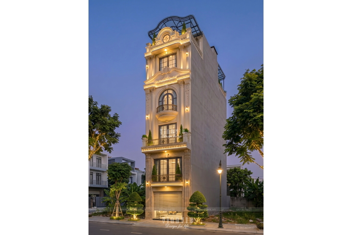 Mẫu thiết kế nhà phố kết hợp kinh doanh 5 tầng 1 tum (5x15m) 75m2 NP2369