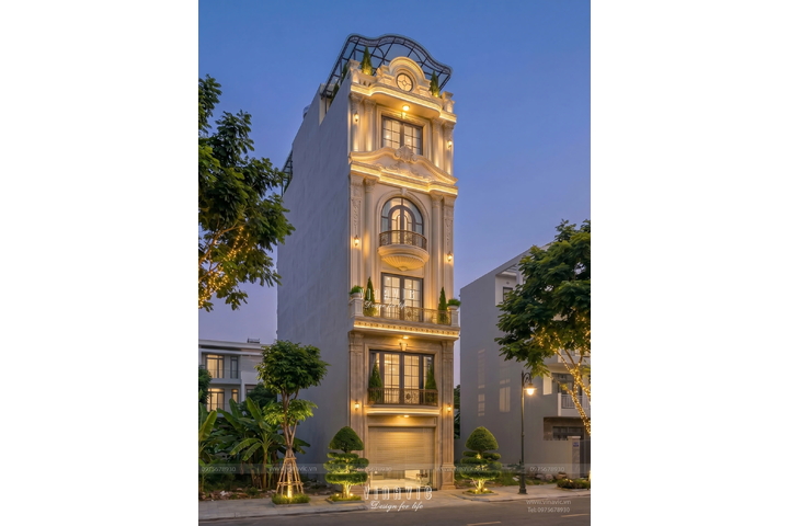 Mẫu thiết kế nhà phố kết hợp kinh doanh 5 tầng 1 tum (5x15m) 75m2 NP2369