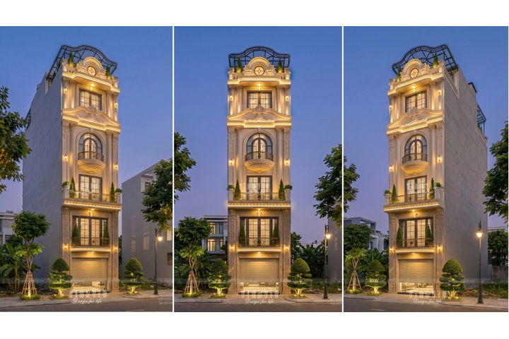 Mẫu thiết kế nhà phố kết hợp kinh doanh 5 tầng 1 tum (5x15m) 75m2 NP2369