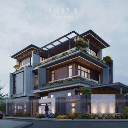 Biệt thự phố hiện đại 3 tầng 2 mặt tiền 180m2 (9x20m) BT2486