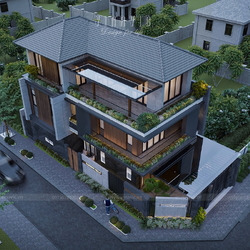Biệt thự phố hiện đại 3 tầng 2 mặt tiền 180m2 (9x20m) BT2486