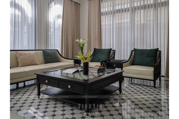Ảnh thực tế hoàn thiện thi công kiến trúc và nội thất biệt thự Địa Trung Hải 3 tầng TCBT2258