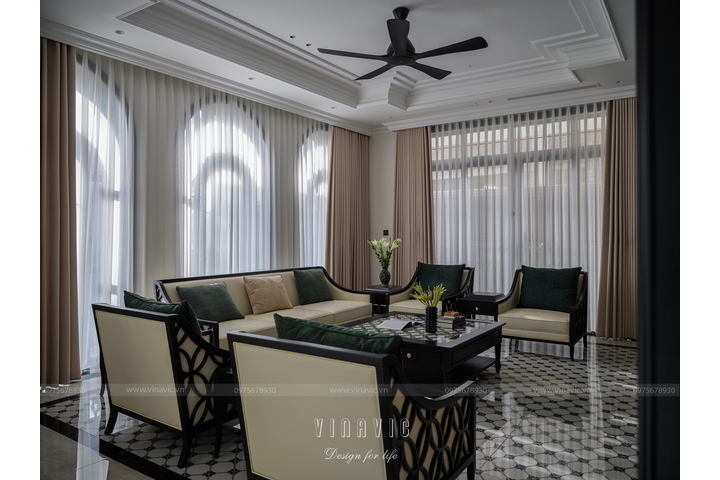 Ảnh thực tế bàn giao nội thất biệt thự do Vinavic thiết kế và thi công TCB2260