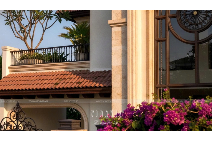 Thiết kế biệt thự Địa Trung Hải 3 tầng 20x12m (240m2) BT2494