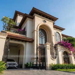 Thiết kế biệt thự Địa Trung Hải 3 tầng 20x12m (240m2) BT2494