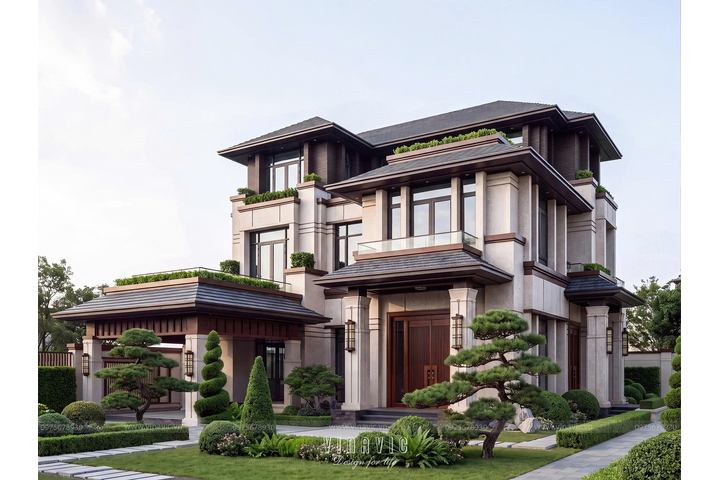 Thiết kế biệt thự hiện đại 3 tầng 16x17m (272m2) BT2495