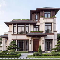 Thiết kế biệt thự hiện đại 3 tầng 16x17m (272m2) BT2495