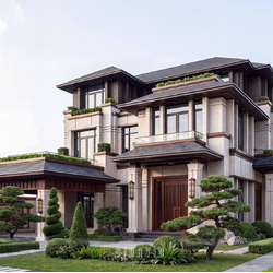 Thiết kế biệt thự hiện đại 3 tầng 16x17m (272m2) BT2495