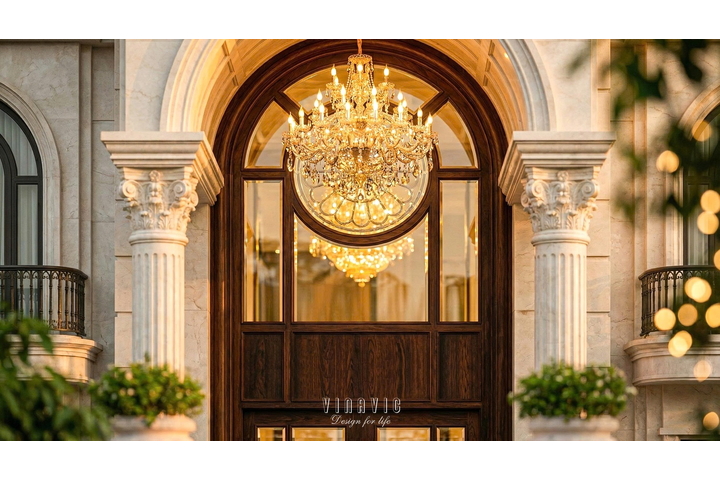Thiết kế biệt thự tân cổ điển 4 tầng mái bằng 12x20m (240m2) BT2496