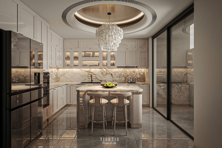 Thiết kế nội thất hiện đại biệt thự nhà phố 9x15m (CĐT: Anh Chung - Hà Nội) NT2376