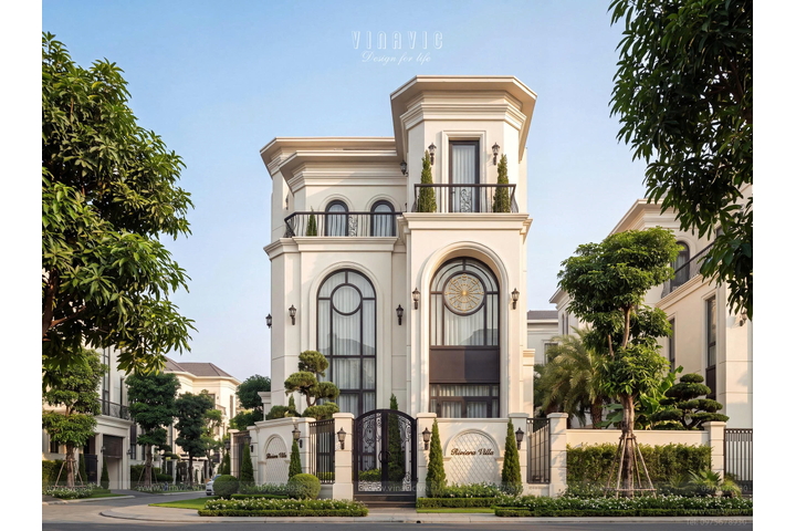 Thiết kế biệt thự 3 tầng tân cổ điển ấn tượng tại Bắc Giang BT2497