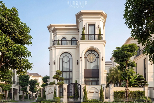 Thiết kế biệt thự 3 tầng tân cổ điển ấn tượng tại Bắc Giang BT2497