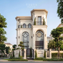 Thiết kế biệt thự 3 tầng tân cổ điển ấn tượng tại Bắc Giang BT2497