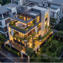 Thiết kế biệt thự hiện đại 4 tầng 247m2 (19x13m) BT2498