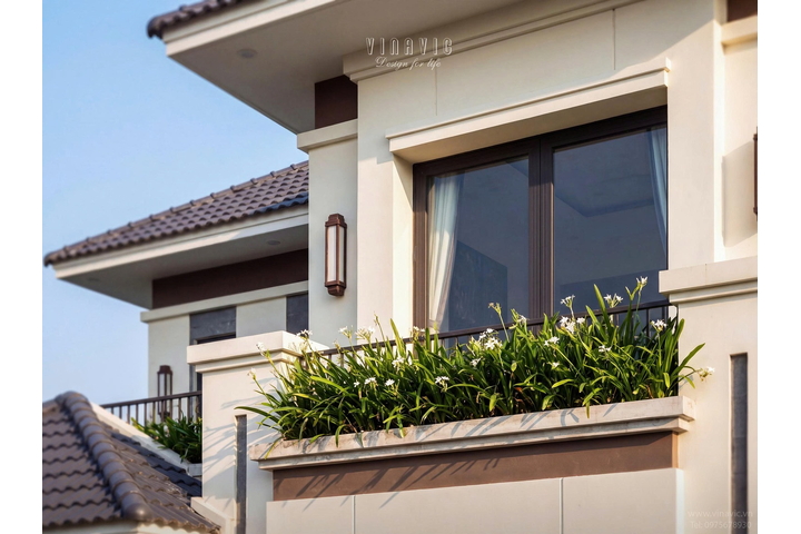 Mẫu nhà phố hiện đại 2 tầng mái Nhật 18x10m NP2371