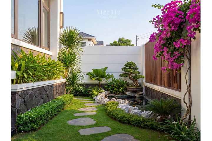 Mẫu nhà phố hiện đại 2 tầng mái Nhật 18x10m NP2371