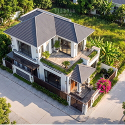 Mẫu nhà phố hiện đại 2 tầng mái Nhật 18x10m NP2371