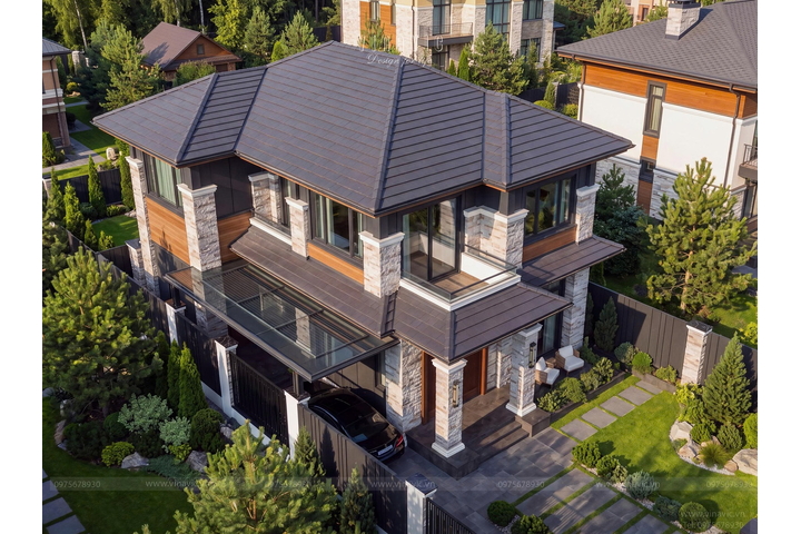 Biệt thự hiện đại 2 tầng mái Nhật 12x17m (204m2) BT2505