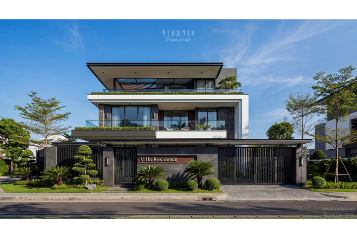 Biệt thự biệt thự hiện đại 3 tầng mái bằng 18x19m (342m2) BT2506