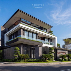 Biệt thự biệt thự hiện đại 3 tầng mái bằng 18x19m (342m2) BT2506