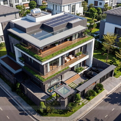 Biệt thự biệt thự hiện đại 3 tầng mái bằng 18x19m (342m2) BT2506