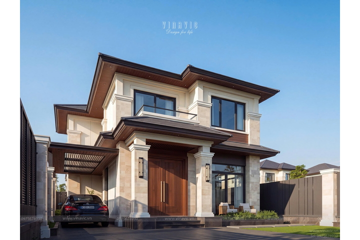 Biệt thự hiện đại 2 tầng mái Nhật 12x17m (204m2) BT2507