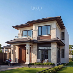 Biệt thự hiện đại 2 tầng mái Nhật 12x17m (204m2) BT2507