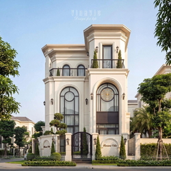 Thiết kế biệt thự 3 tầng tân cổ điển ấn tượng tại Bắc Ninh BT2497