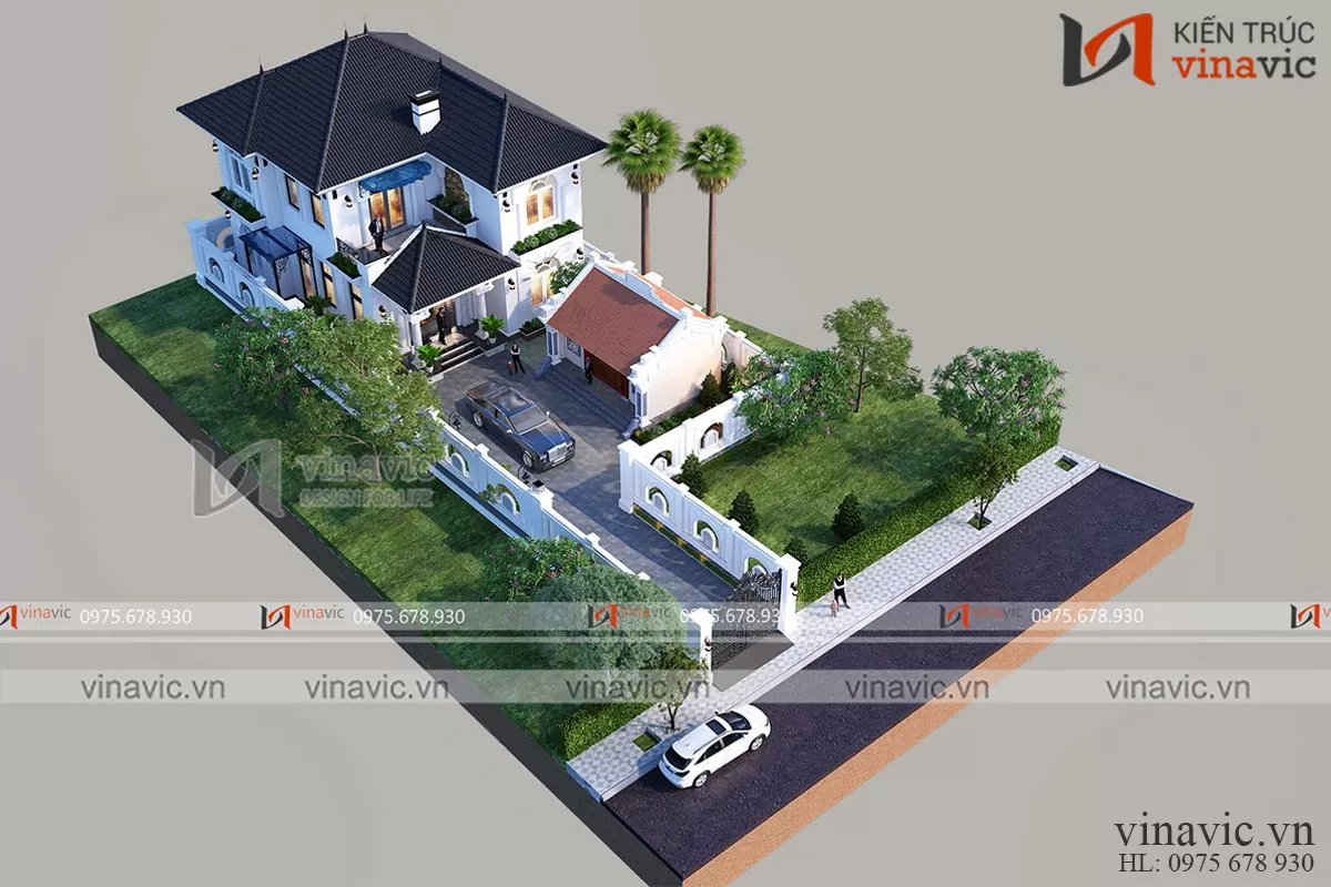 Hình ảnh nhà 350m2 sân vườn đẹp ở nông thôn