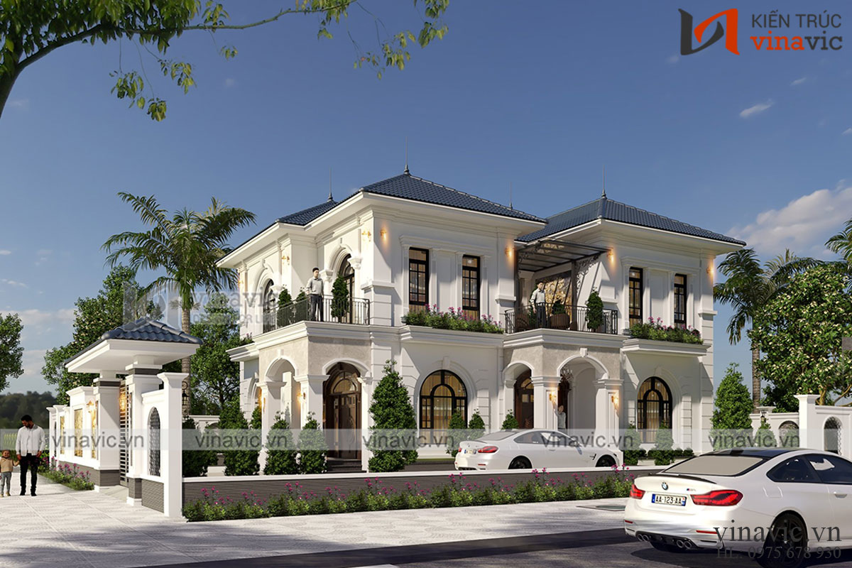 Biệt thự 2 mặt tiền 2 tầng hiện đại mái nhật BT2104