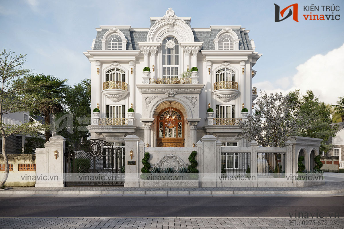 Biệt thự 3 tầng tân cổ điển 2 mặt tiền ở cần thơ BT2105