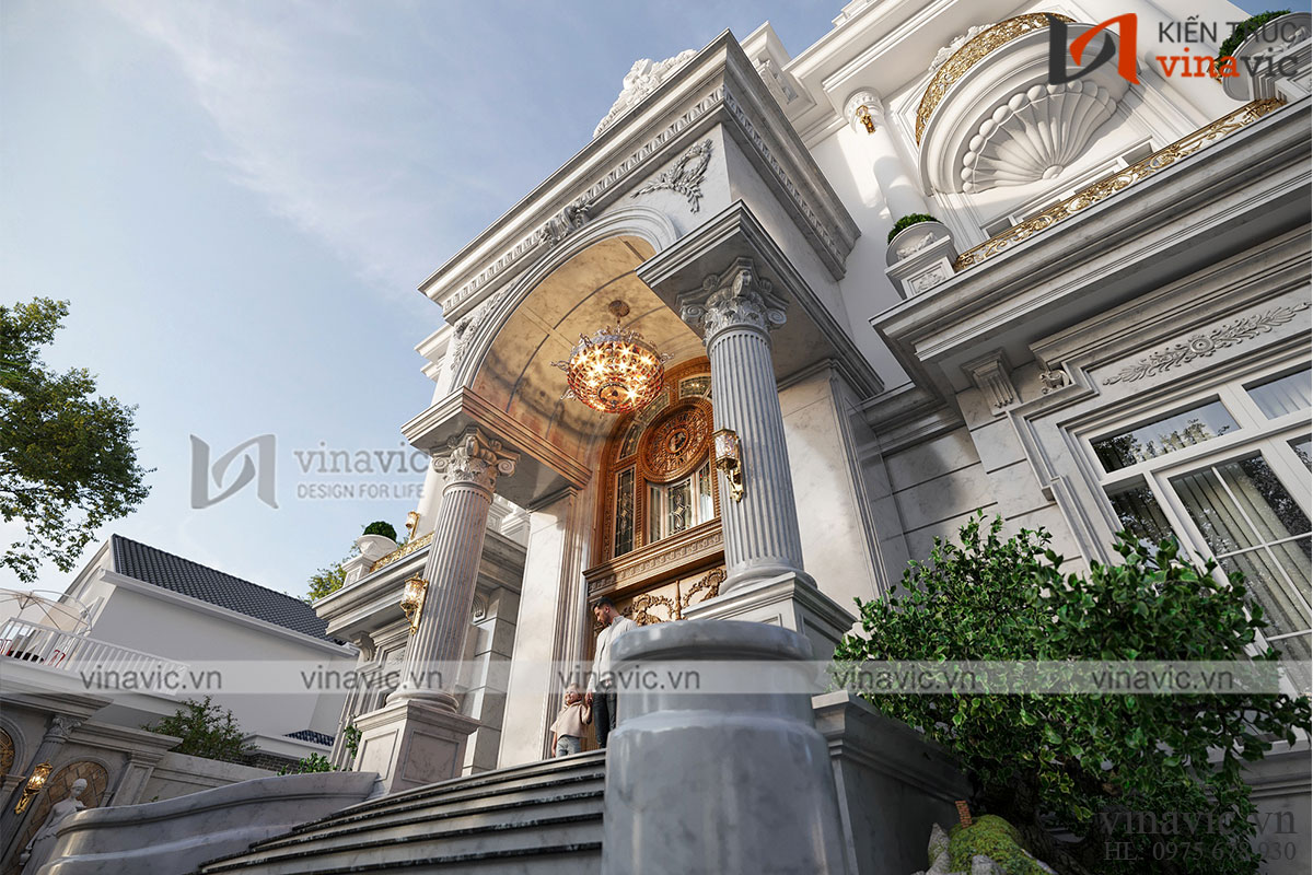 Biệt thự 3 tầng tân cổ điển 2 mặt tiền ở cần thơ BT2105