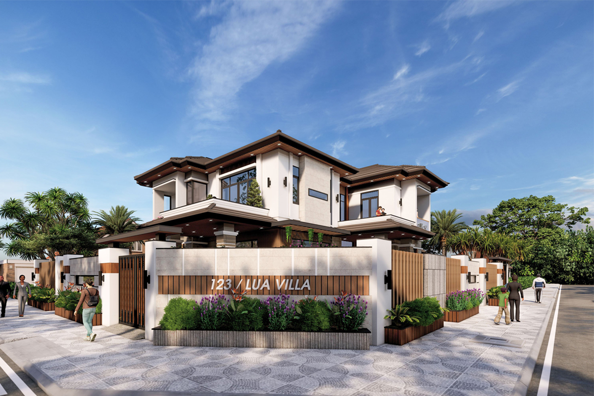 Thiết kế villa biệt thự 2 tầng hiện đại 2 măt tiền ở cần thơ bt2109