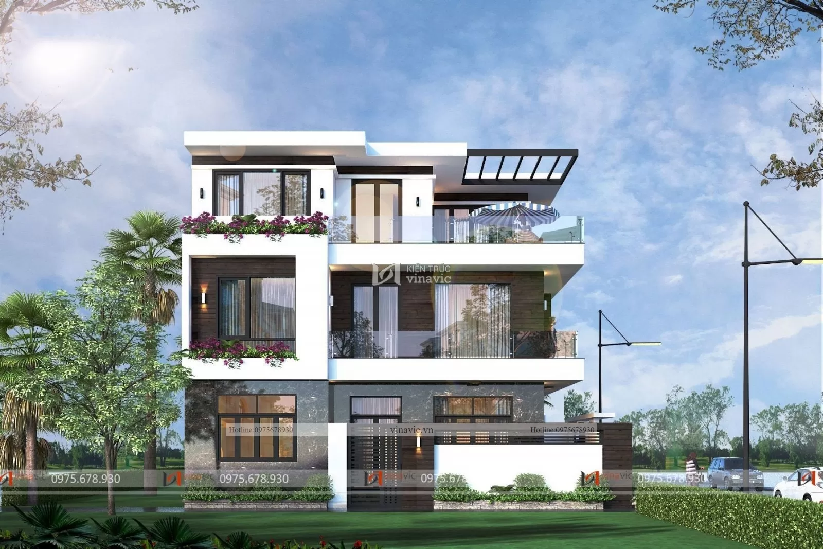 Mẫu thiết kế nhà 3 tầng hiện đại ở Hà Nội BT2112