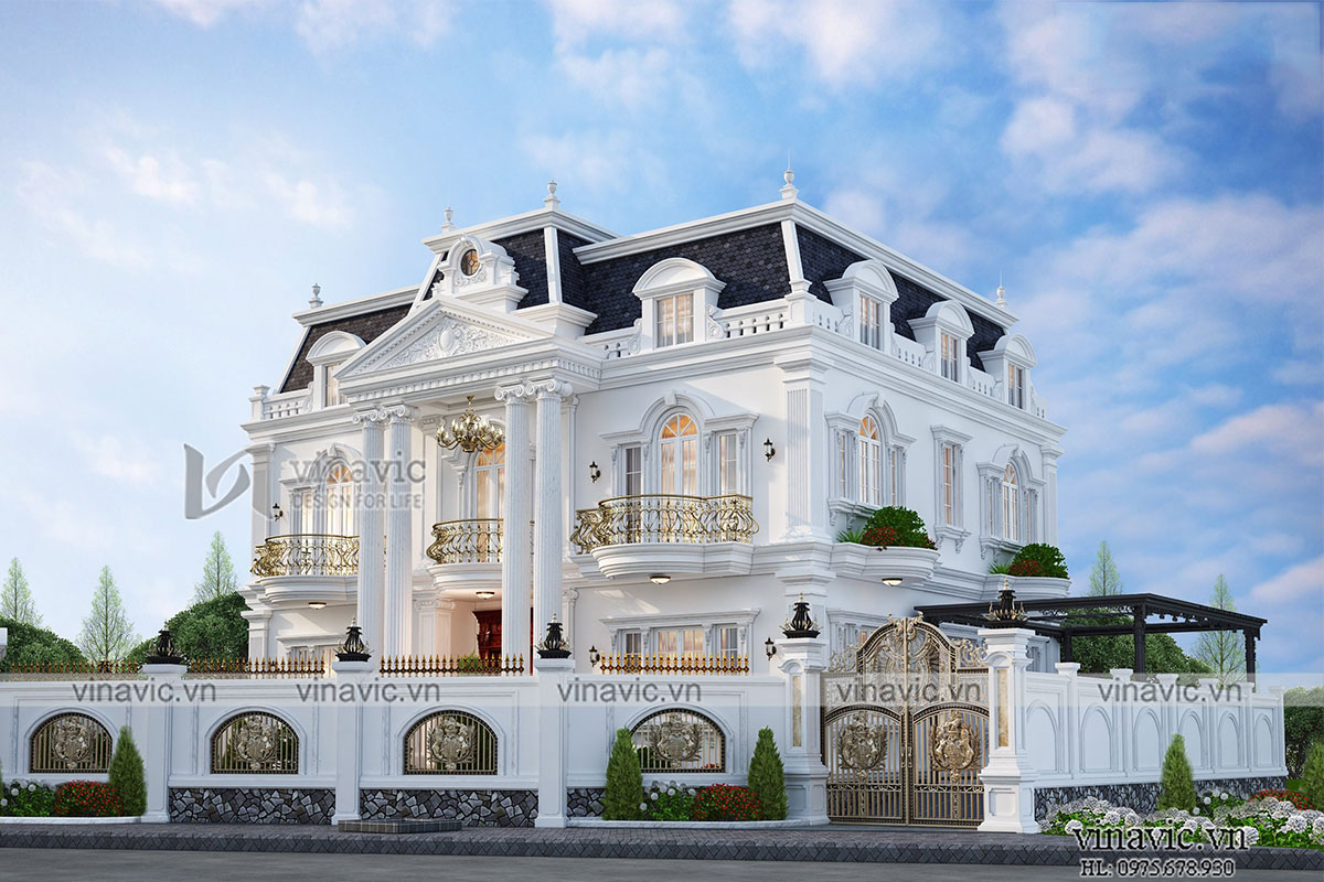 mẫu nhà đẹp 2 tàng 2 mặt tiền tân cổ điển ở Lào Cai mẫu nhà đẹp 2 tàng 2 mặt tiền tân cổ điển ở Lào Cai