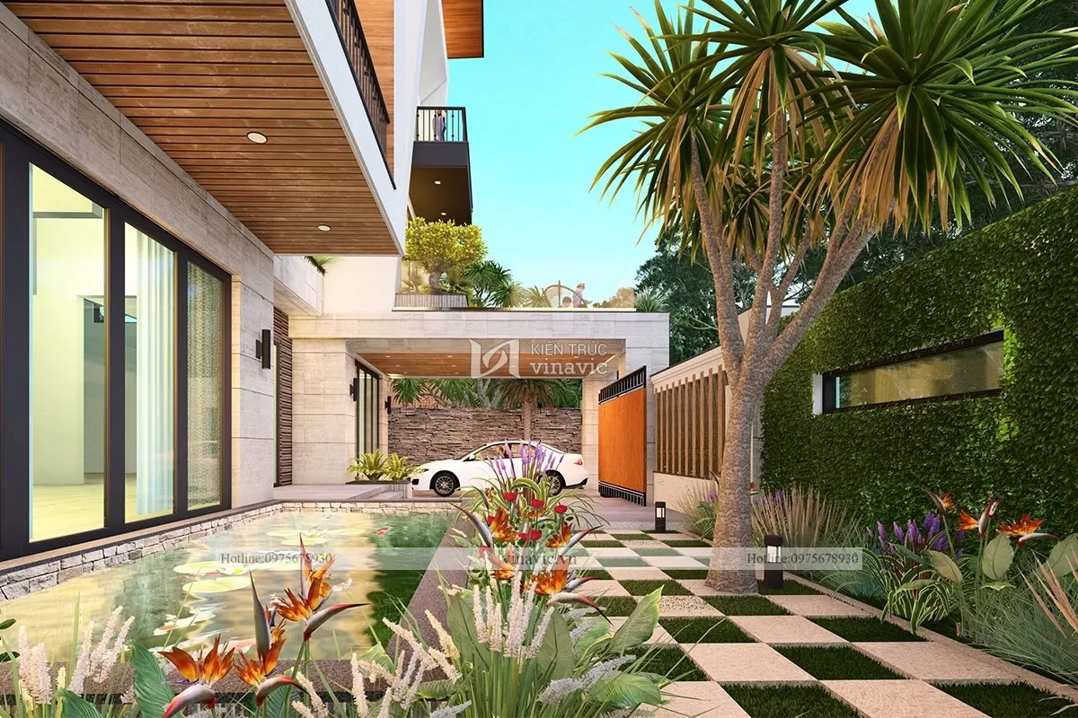 Mẫu nhà hiện đại 3 tầng 2 mặt tiền ở An Giang