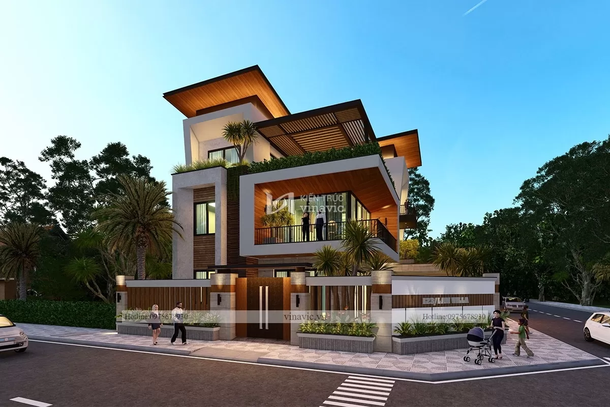 Mẫu nhà hiện đại 3 tầng 2 mặt tiền ở An Giang