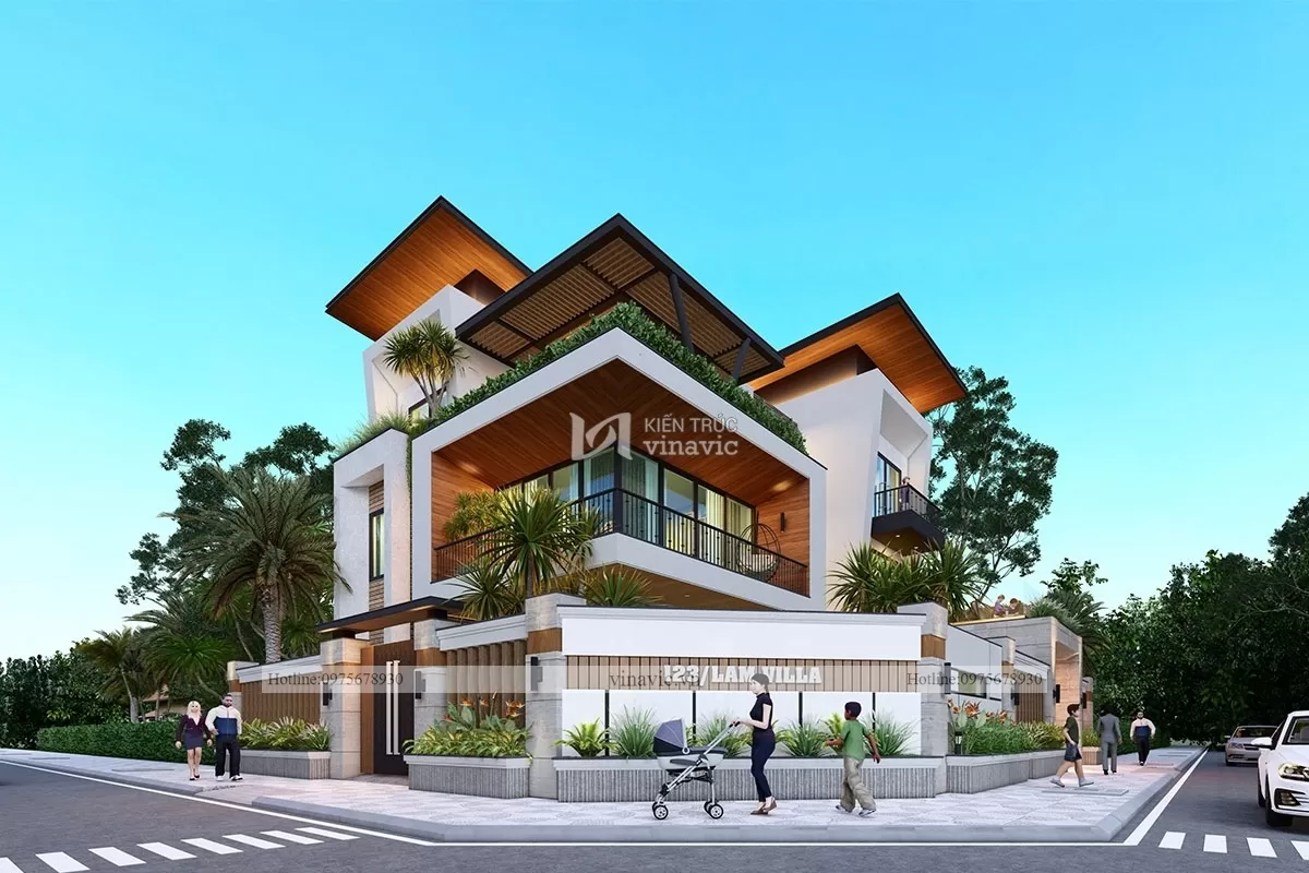 Mẫu nhà hiện đại 3 tầng 2 mặt tiền ở An Giang