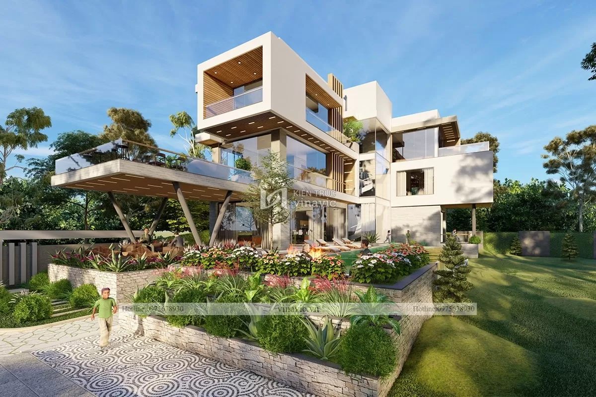 Biệt thự hiện đại 3 tầng sang trọng và đẳng cấp ở sân golf Tam Đảo