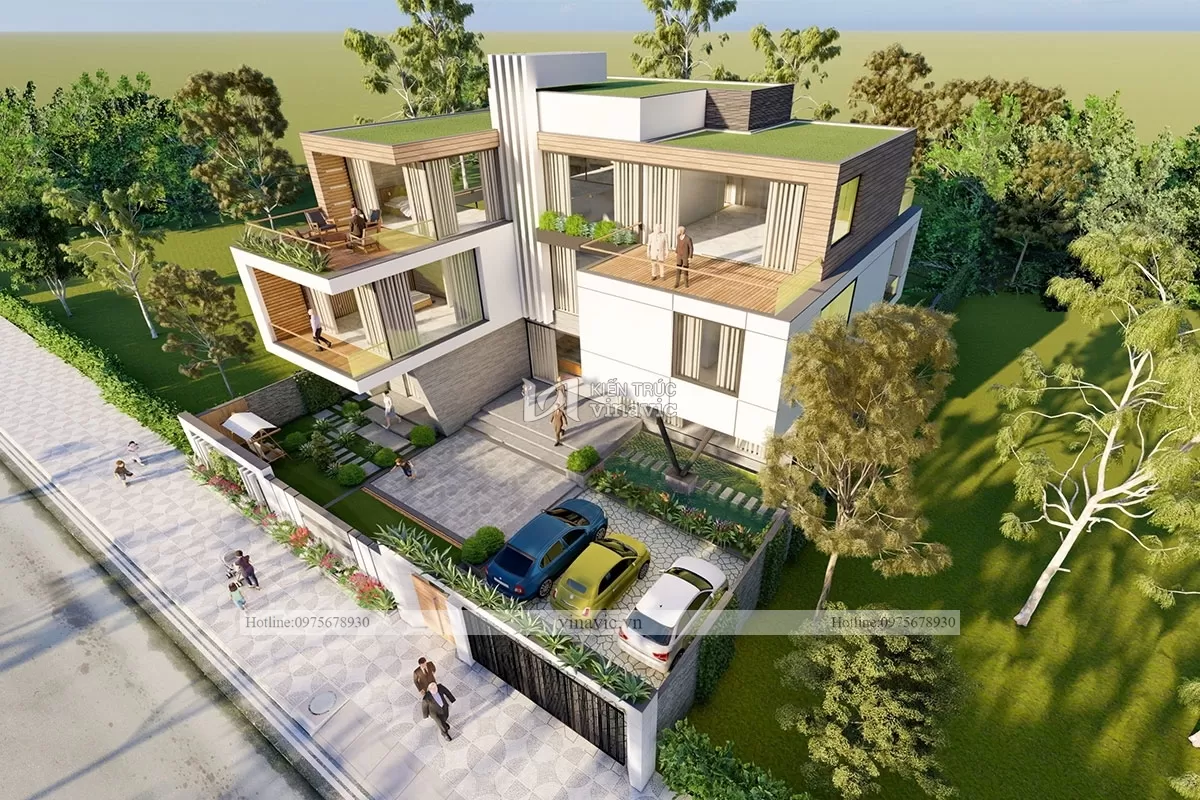 Biệt thự nghỉ dưỡng 3 tầng hiện đại kiểu singapore