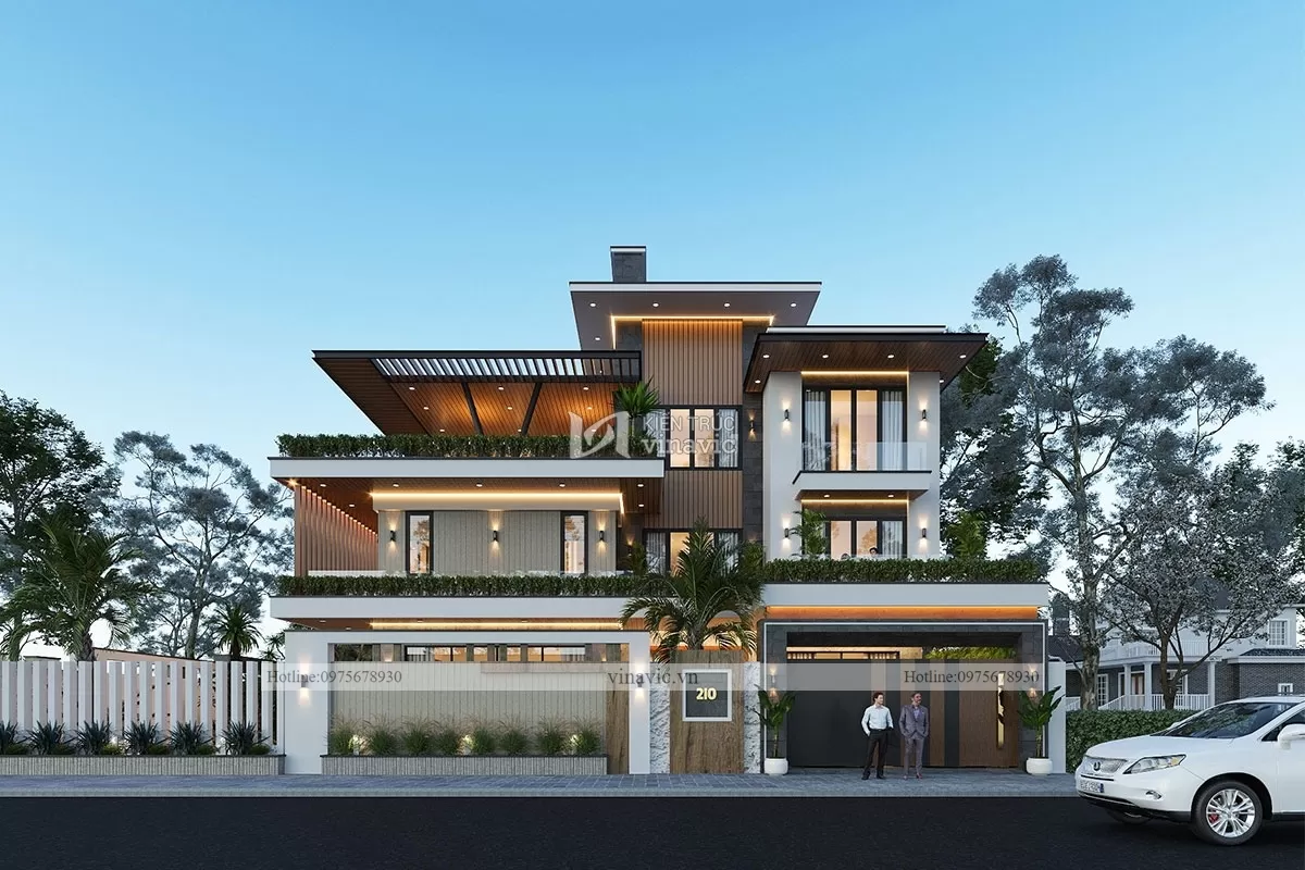 Biệt thự vuông góc 2 mặt tiền 3 tầng hiện đại bt2126 Biệt thự vuông góc 2 mặt tiền 3 tầng hiện đại bt2126