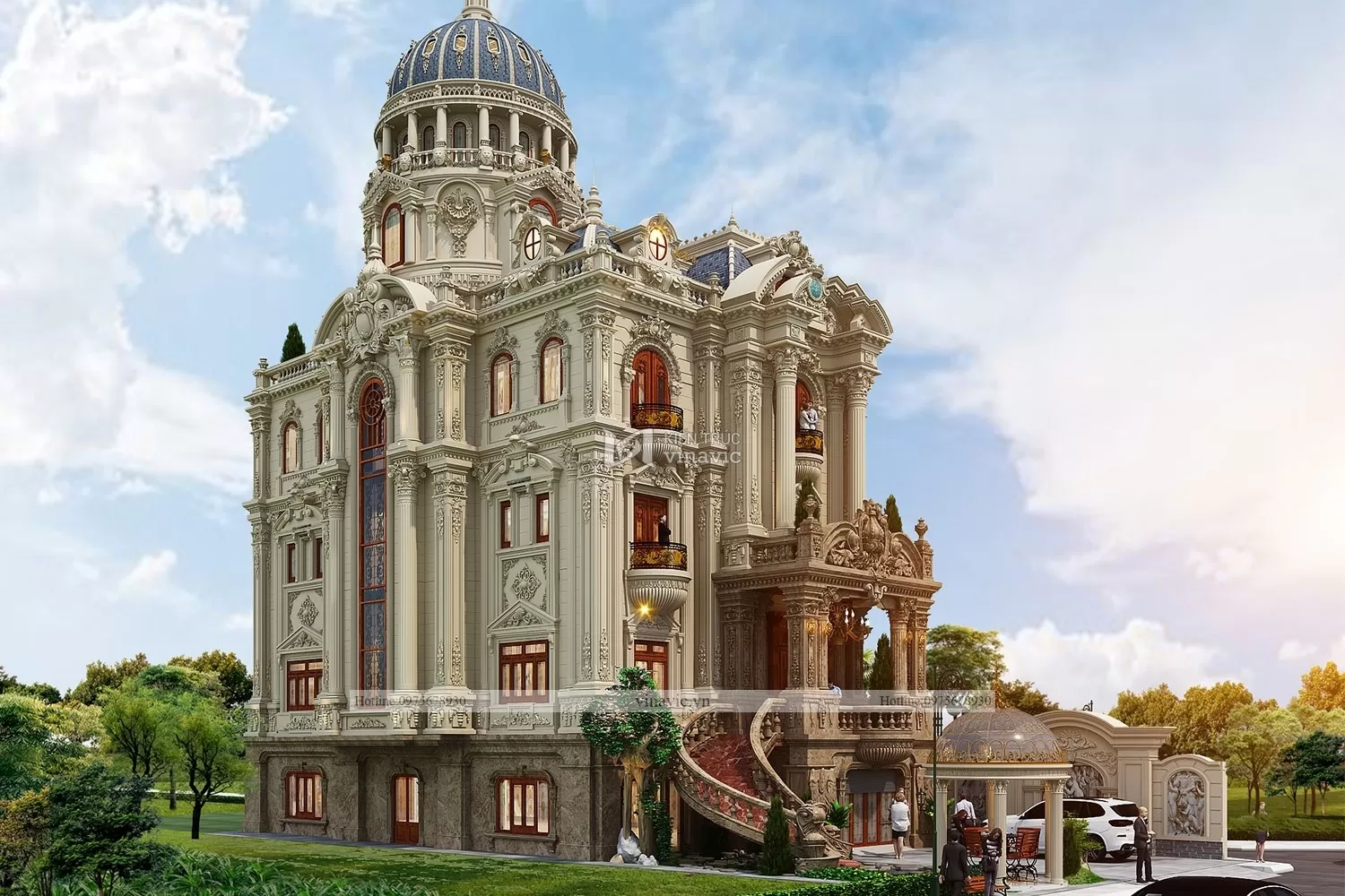 Chiêm ngưỡng mẫu biệt thự lâu đài tân cổ điển 4 tầng đáng mơ ước 2023 | Nội  thất Âu Việt FS